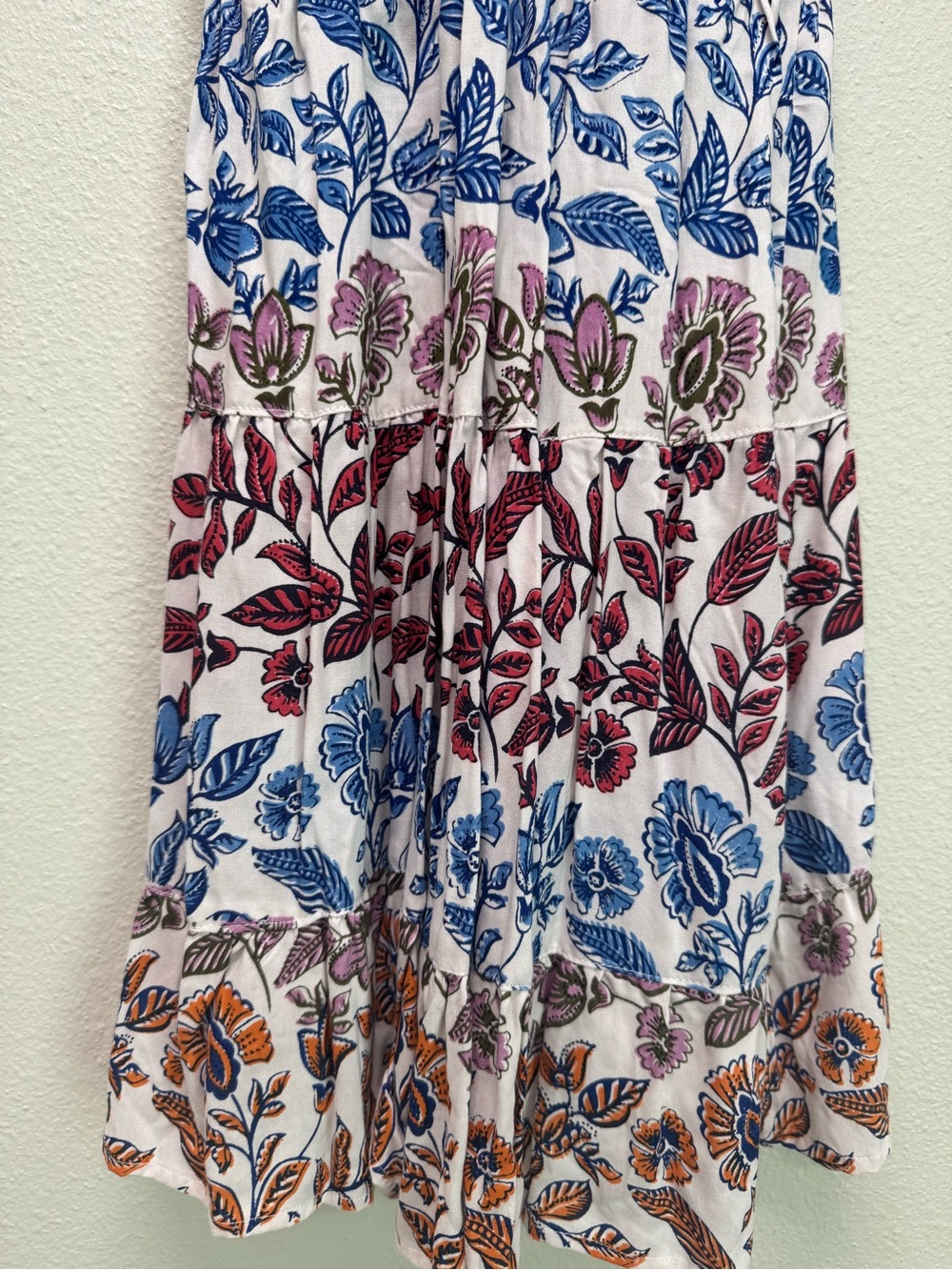 NWT Angie White Mini Dress with Blue and Pink Floral Print,Various Sizes - Picture 5 of 7